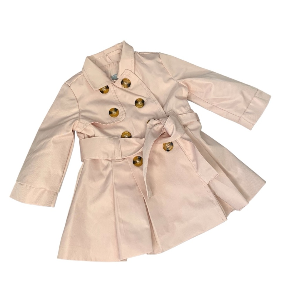 Baby Tahari kids classic pink‎ button up trench coat. Size 3-6month
